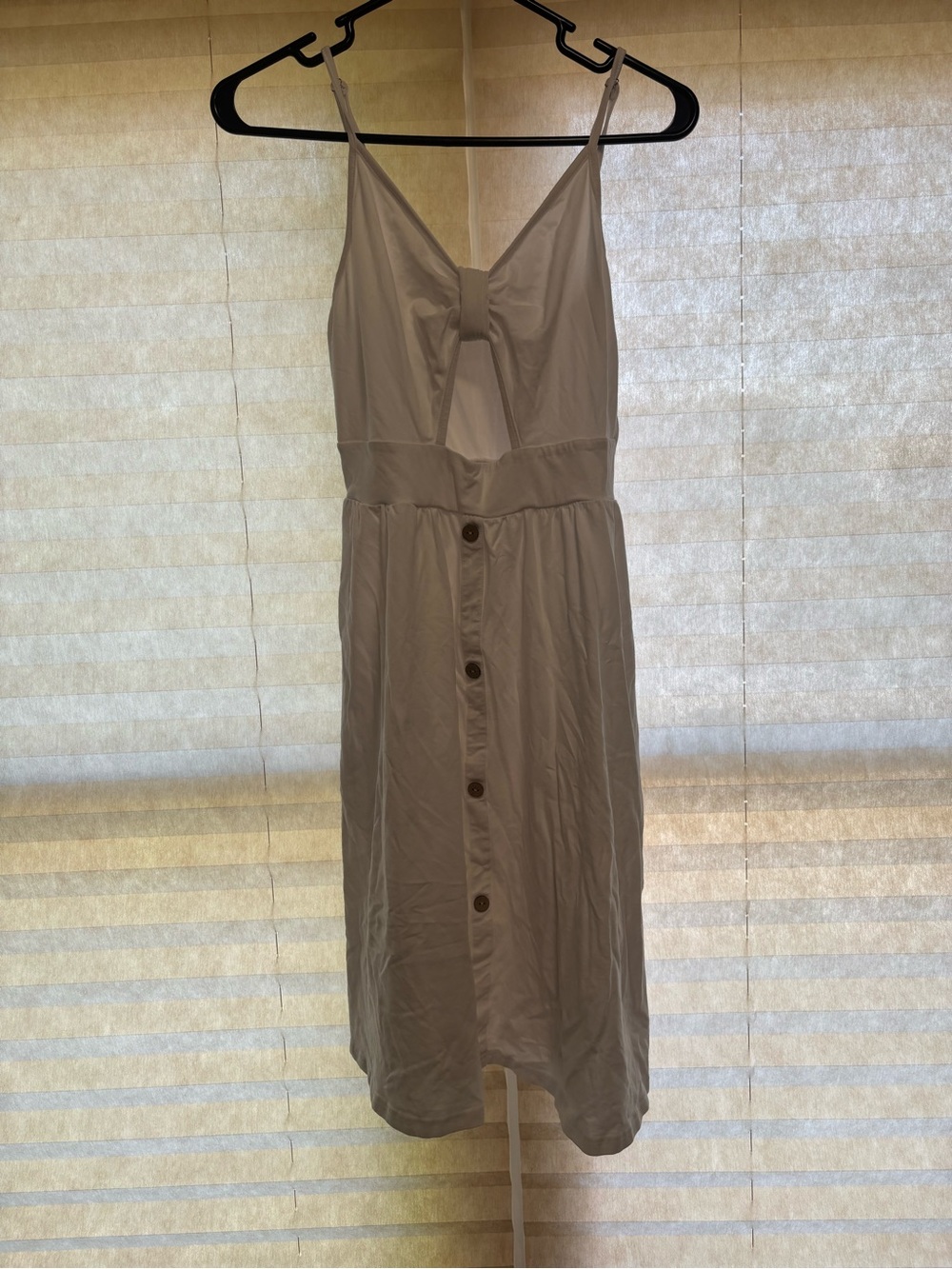 Women's White Button-Front Sundress with Cutout Detail